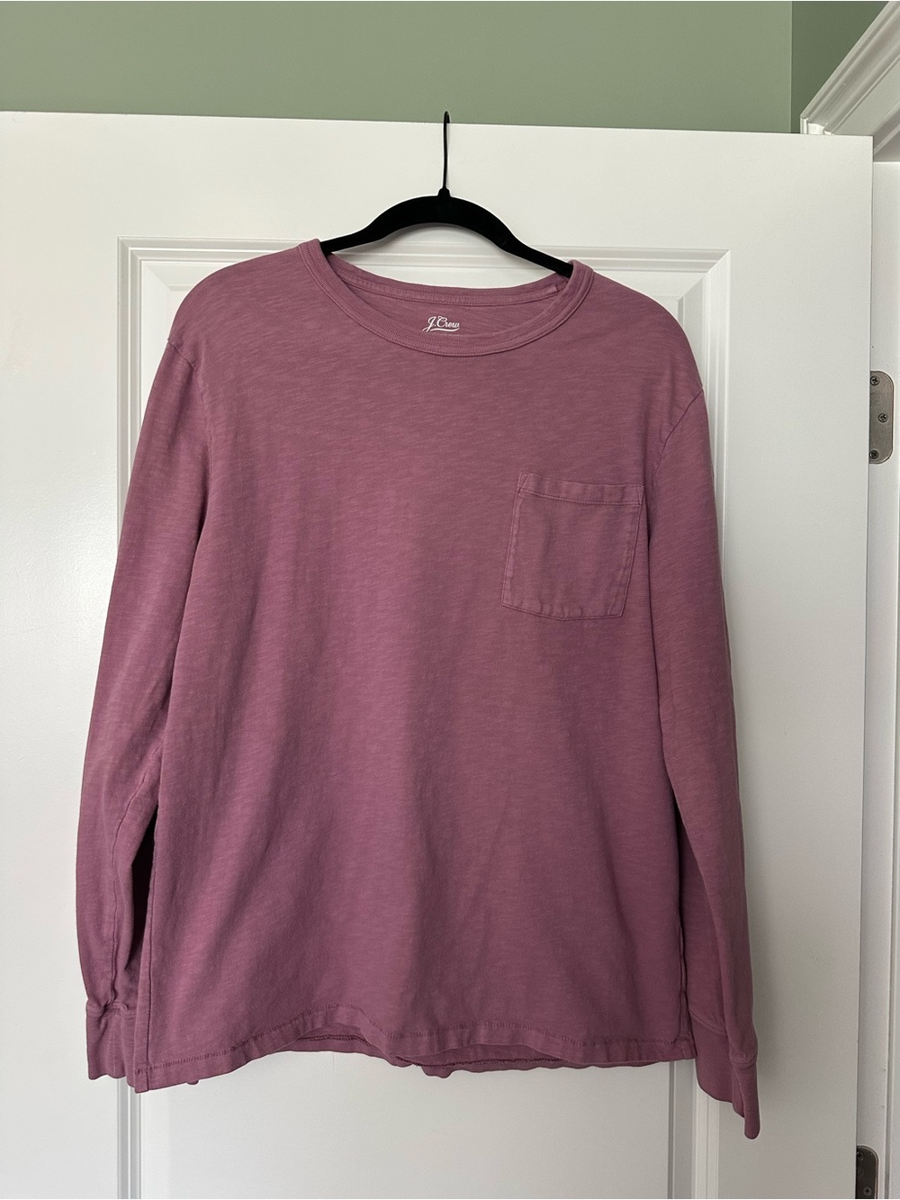 J.Crew Garment-Dyed Slub Cotton Long Sleeve Pocket T-Shirt Men’s L Mauve